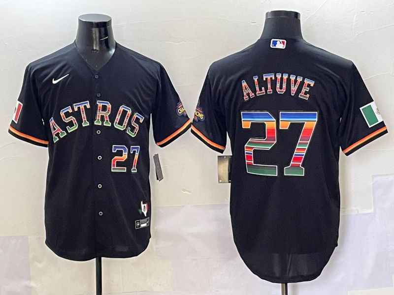 Men Houston Astros 27 Altuve Black Game 2025 Nike MLB Jersey style 5091